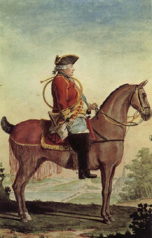 Louis Carrogis Carmontelle Louis-Philippe, duke of Orleans, in the hunt suit oil painting image